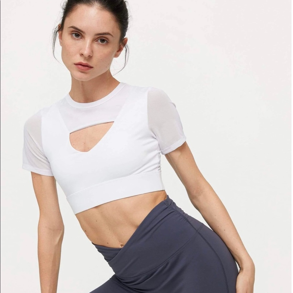 ❌ SOLD ELSEWHERE ‼️ J.ING mesh crop tee athletic bra / top